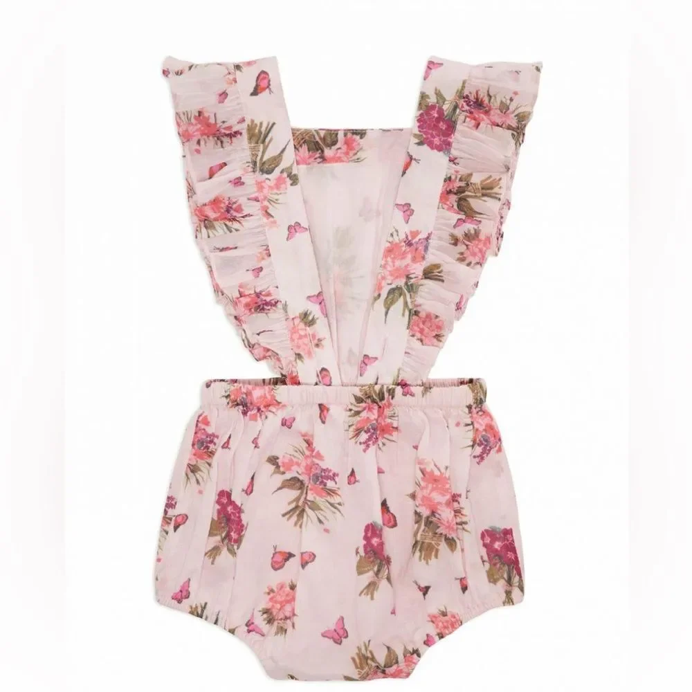 NWOT LOVESHACKFANCY BABY CANTARA PINAFORE - ROSEMARY MAUVE 6-12M